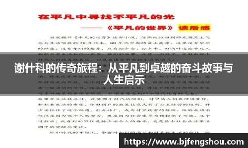 谢什科的传奇旅程：从平凡到卓越的奋斗故事与人生启示